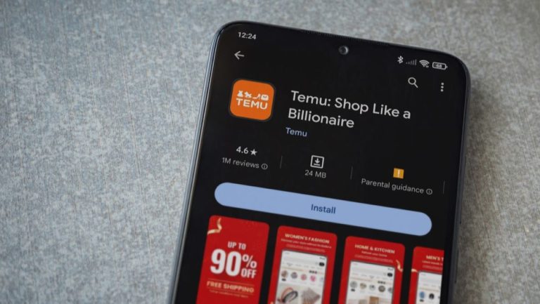 temu aplikace nakupovani mobil telefon