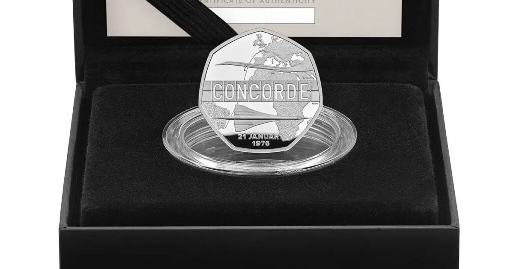 stribrna mince concorde