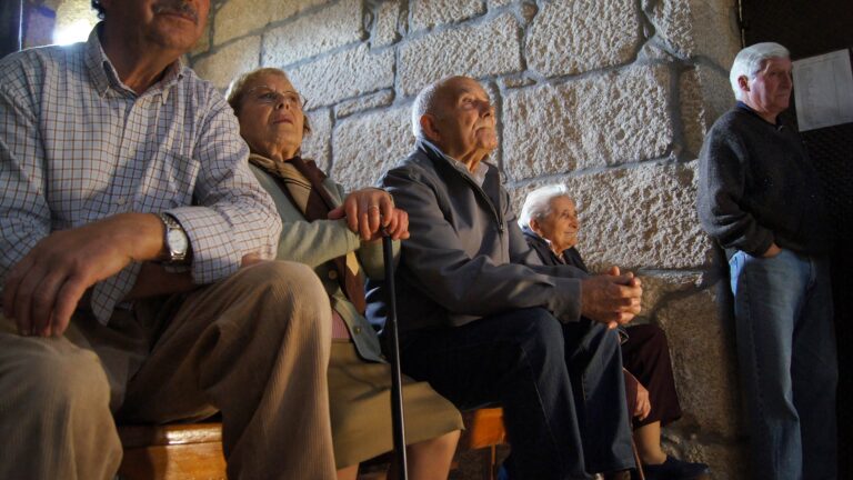 landscape recreation conversation senior citizen spain galicia